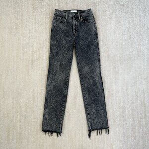 Frame Le Sylvie Slender Straight High Rise Crop Jeans 25 Rockstar